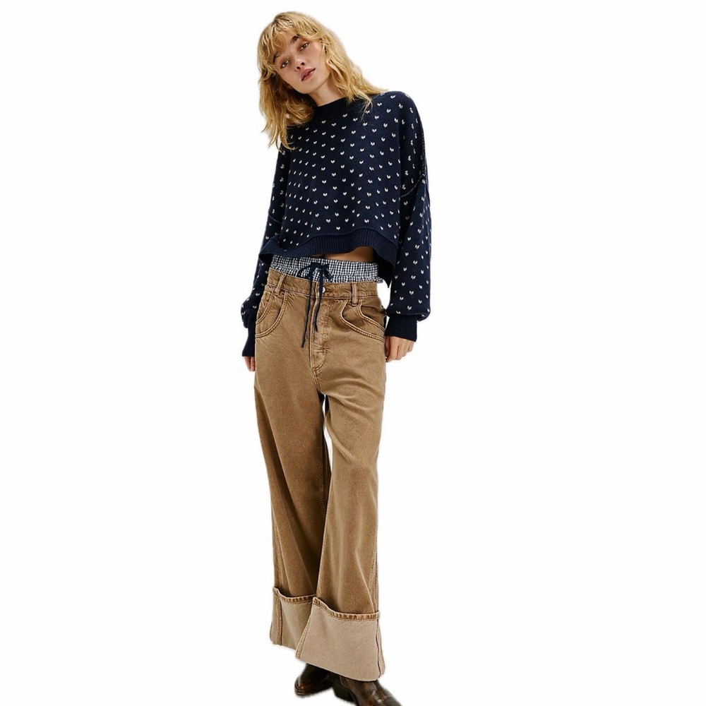 Free People | Easy Street Stripe Crop Pullover NWT